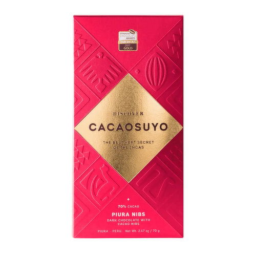 Cacaosuyo Piura 70% Dark Chocolate with Toasted Cocoa Nibs