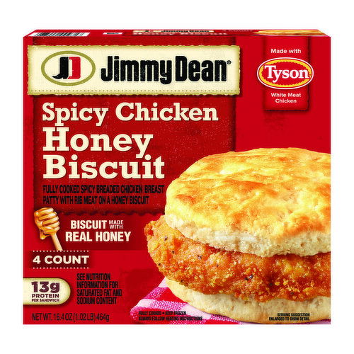 Jimmy Dean Spicy Chicken Honey Biscuit, 4ct