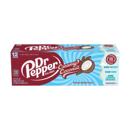 Dr Pepper Creamy Coconut Soda (12-pack)