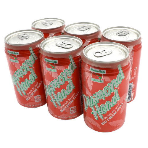 Diamond Head Soda, Red Creme, Cans (Pack of 6)