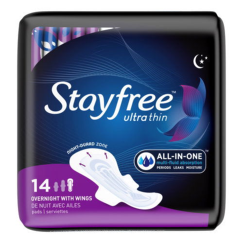 Stayfree Ultra Thin Overnight Pads with Wings