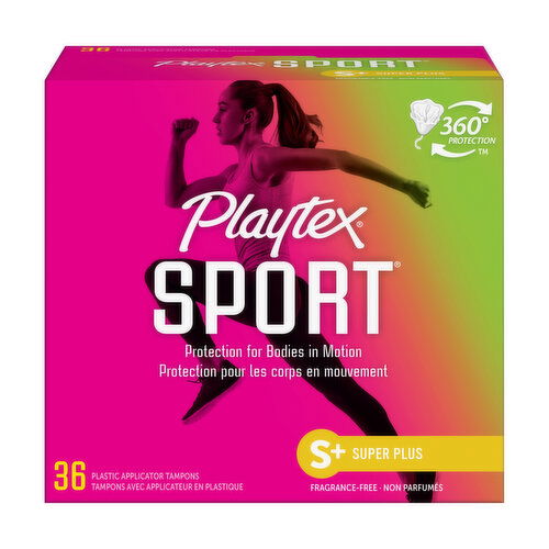 Playtex Sport Plastic Tampons Unscented Super Plus Absorbency