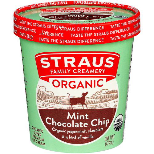 Straus Organic Ice Cream, Mint Chocolate Chip