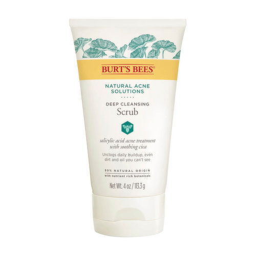 Burt's Bees Pore Refining Scrub, Natural Acne Solutions