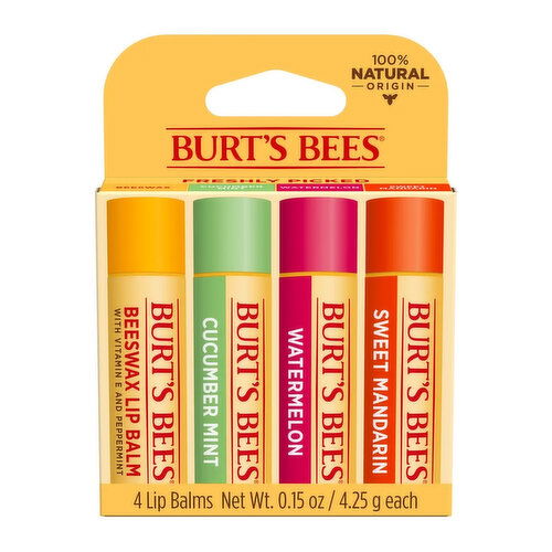 Burt's Bees Lip Balm Freshly Picked 4pk