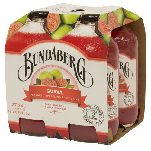 Bundaberg Sparkling Drink, Guava, Bottles (Pack of 4)