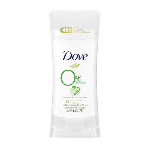 Dove 0% Aluminum Deodorant Stick Cucumber & Green Tea