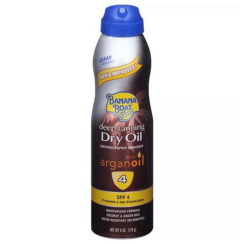 Banana Boat Dry Oil Clear Sunscreen Spray, SPF 4