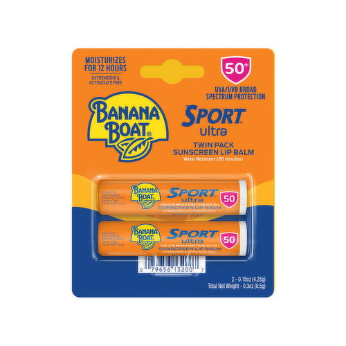 Banana Boat Sport Lip Balm Spf50 Twn Pk