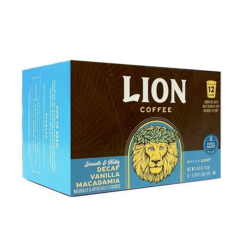 Lion Decaf Vanilla Macadamia Nut Single Serve Coffee Pods