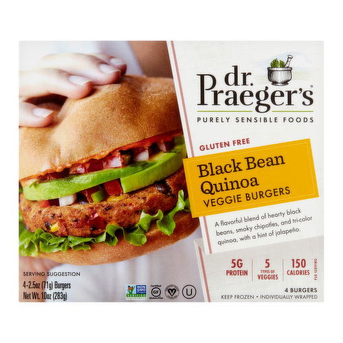 Dr. Praeger's Black Bean Quinoa Veggie Burgers (4-count)