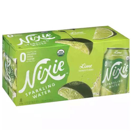 Nixie Organic Sparkling Water, Lime, Cans (8-pack)