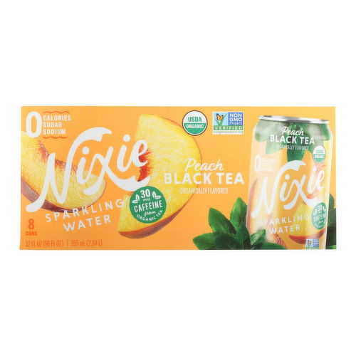 Nixie Peach Black Tea Sparkling Water (8-pack)