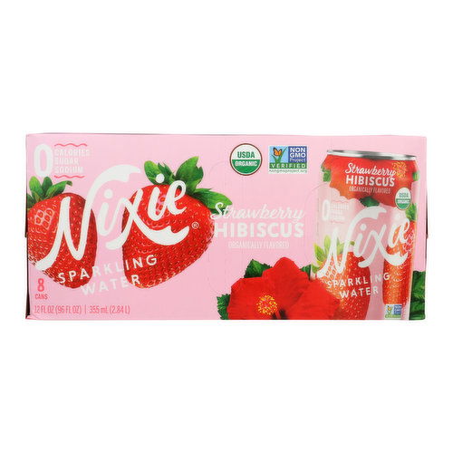 Nixie Strawberry Hibiscus Sparkling Water (8-pack)