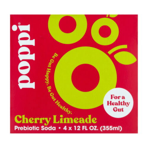 Poppi Cherry Limeade Prebiotic Soda (4-pack)