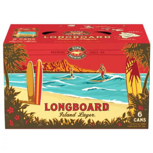 Kona Brewing Longboard Island Lager, Cans (Pack of 6)