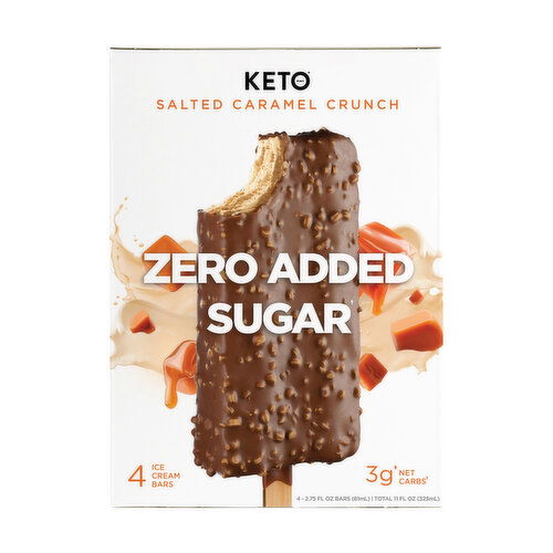 Keto Pint Salted Caramel Crunch Zero Added Sugar Ice Cream Bars