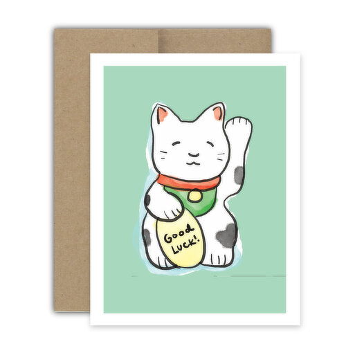 Bright Spot Design Good Luck Maneki Cat Card