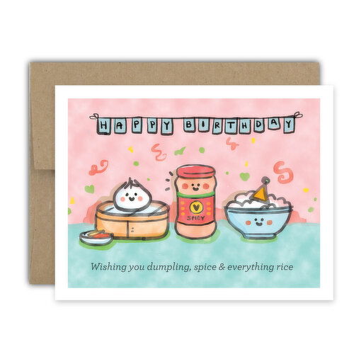 Bright Spot Design Dumpling Spice Birthday Card