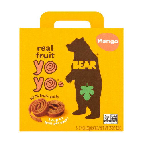 Bear Yoyos Mango 100% Fruit Rolls