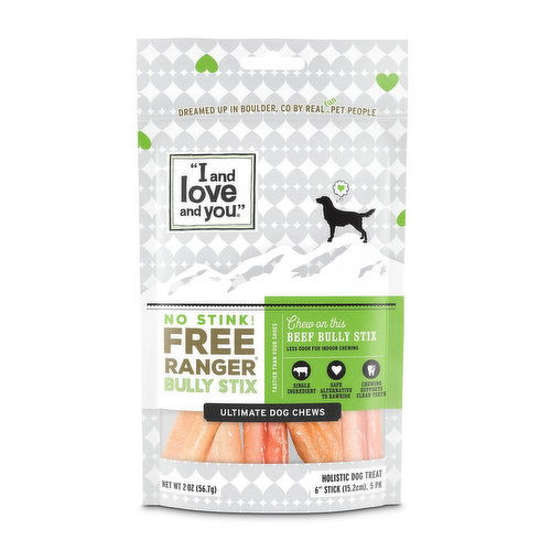 I and Love and You Dog Chew Free Ranger 6"