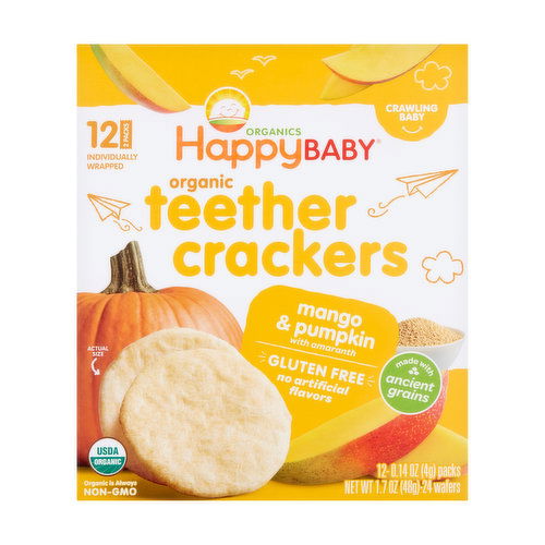 Happy Baby Organics Mango Pumpkin Organic Teether Crackers