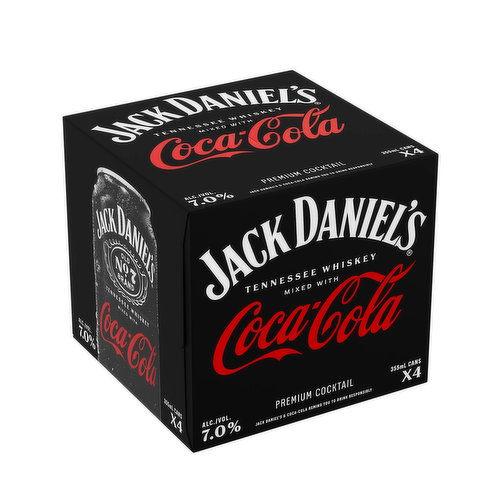 Jack Daniel's Wiskey & Coke Ready to Drink (4-pack)