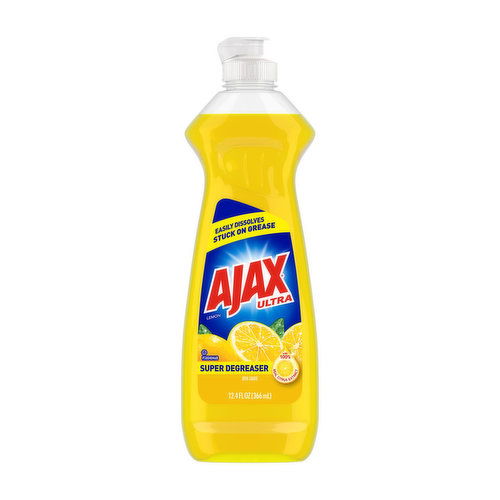 Ajax Ultra Super Degreaser Liquid Dish Soap, Lemon