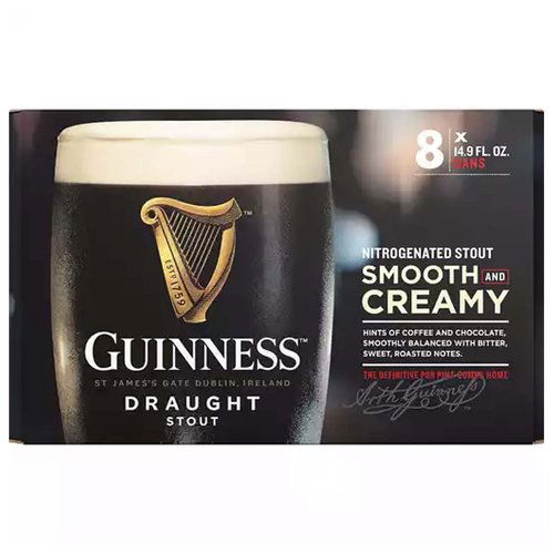 Guinness Draught Stout, Cans (Pack of 8)