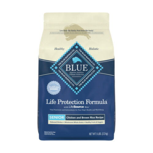 Blue Buffalo Life Protection Formula Natural Senior Dry Dog Food, Chicken and Brown Rice