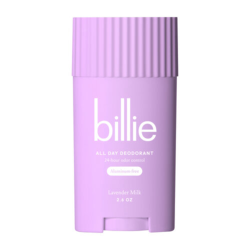 Billie All Day Deodorant, 24-hour Odor Protection, Aluminum-Free, Lavender Milk