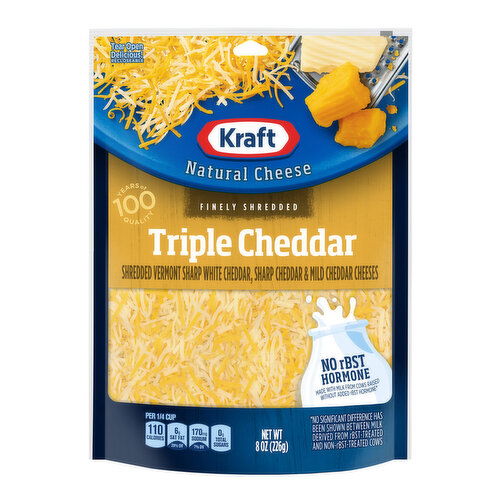 Kraft Finely Shredded Triple Cheddar Cheese