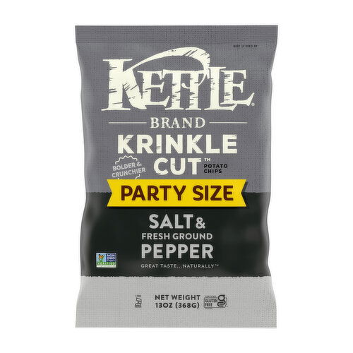 Kettle Krinkle Cut Potato Chips, Salt & Fresh Ground Pepper