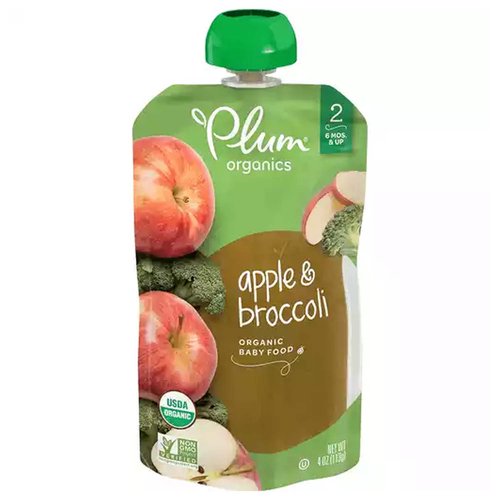 Plum Organics Baby Food, Organic, Broccoli & Apple, 2