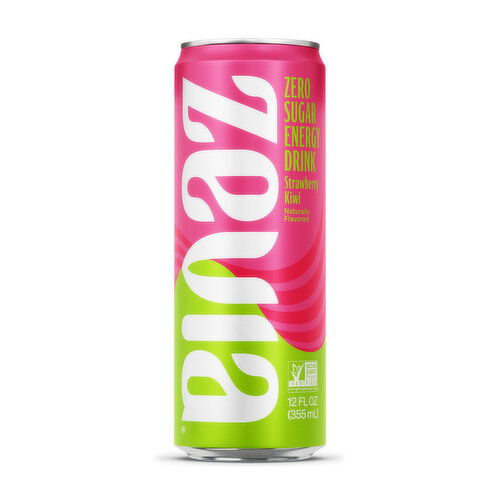 Zevia Strawberry Kiwi Zero Sugar Energy Drink (Single)
