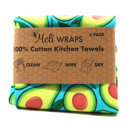 Meli Wraps 2pk Kitchen Towel Set - Avocado