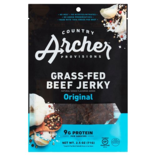 Country Archer Provisions Beef Jerky, Original, Grass-Fed