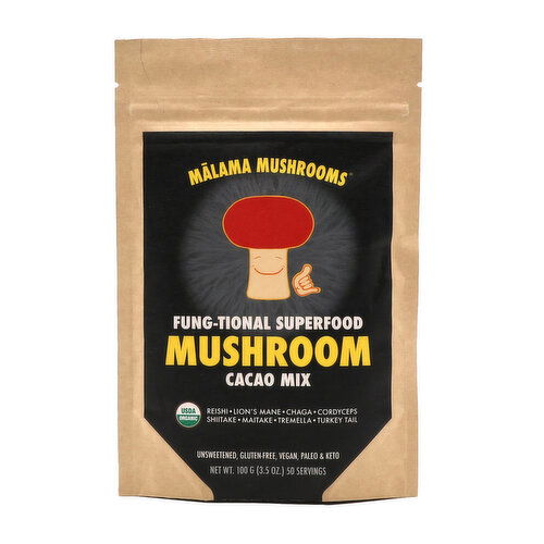 Malama Mushrooms 8 Mushroom Cacao Mix Unsweetened