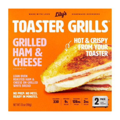 Lily's Toaster Grills Ham & Cheese Sandwich, 2 count