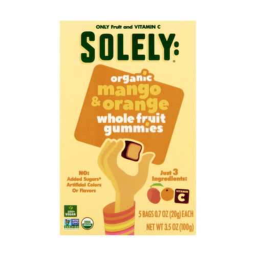 Solely Organic Mango & Orange Whole Fruit Gummies