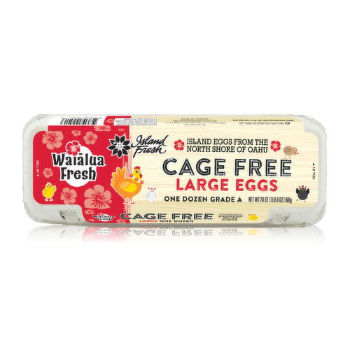 Waialua Fresh Jumbo Cage Free White Eggs