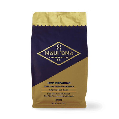 Maui Oma Jaws Breaking Dark Roast Ground Coffee