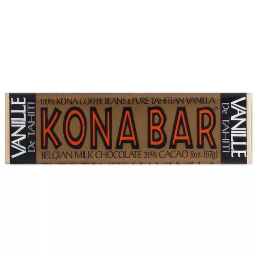 Kona Coffee Chocolate Bar, MC Kona Coffee Tahitian Vanilla