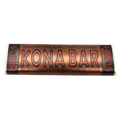 Kona Coffee Chocolate Bar, Dark Chocolate Hibiscus Flower