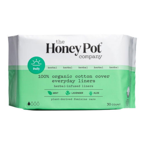 The Honey Pot Organic Top Sheet Everyday Herbal Pantiliners