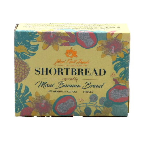 Maui Fruit Jewels Banana Shortbread Cookies 5pc