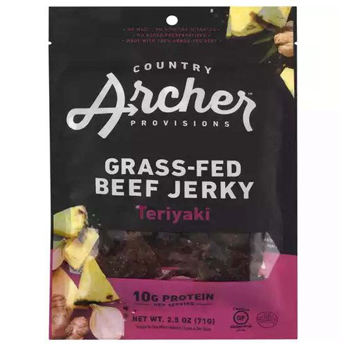 Country Archer Grass-Fed Beef Jerky, Teriyaki