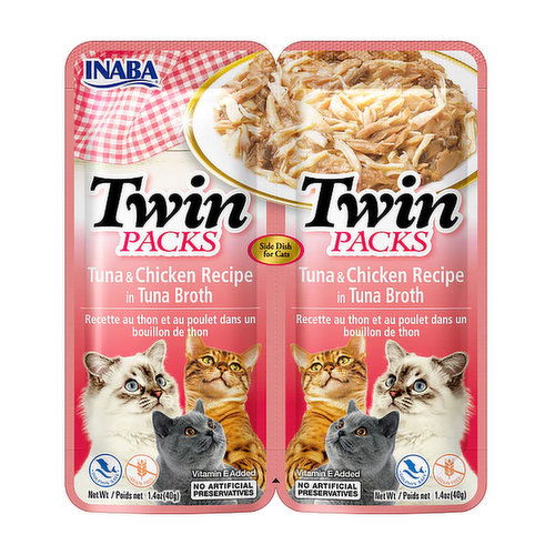 Inaba Cat Food Twin Packs - Tuna & Chicken Recipe in Tuna Broth