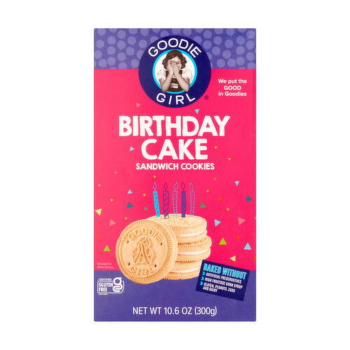 Goodie Girl Gluten Free Birthday Cake Sandwich Cookies