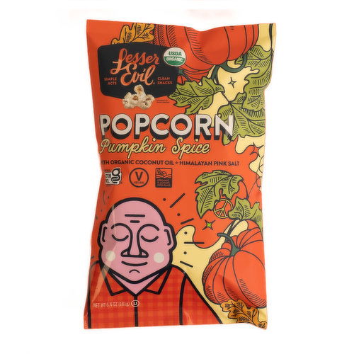 Lesser Evil Organic Popcorn Pumpkin Spice